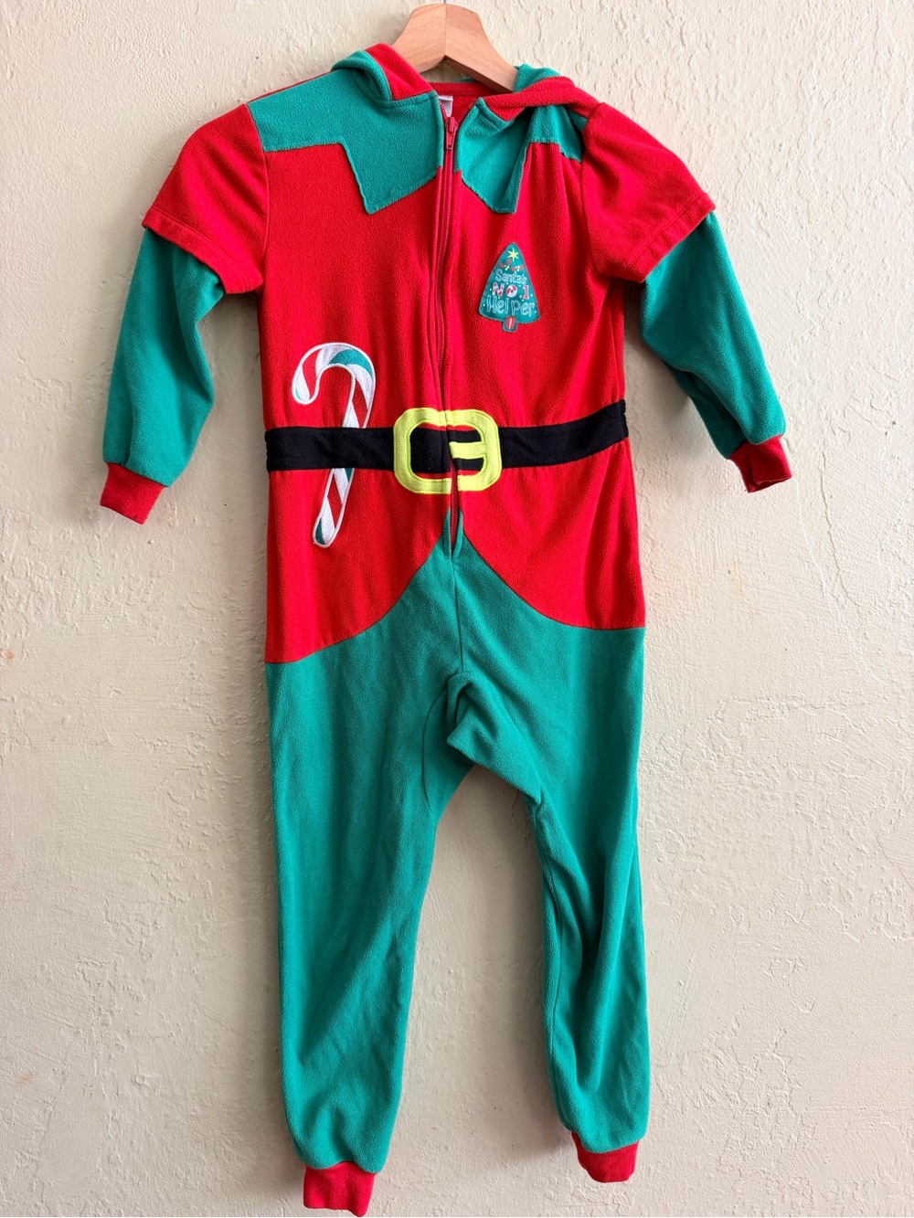 Cat & Jack Red and Green Elf One-Piece Bodysuit